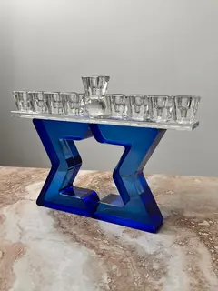 חנוכייה דגם מגן דוד | כחול