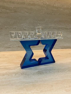 חנוכייה דגם מגן דוד | כחול